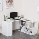 Scrivania da Ufficio ad Angolo Porta PC 114x120x74,6 cm in Legno  Bianca