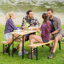 Set Birreria da Giardino Pieghevole in Legno Tavolo 200x70 cm e 2 Panche Vorghini