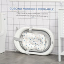 Vaschetta Bagnetto Pieghevole per Bambini 81,5x50,5x23,5 cm 0-3 Anni Grigio Bianco