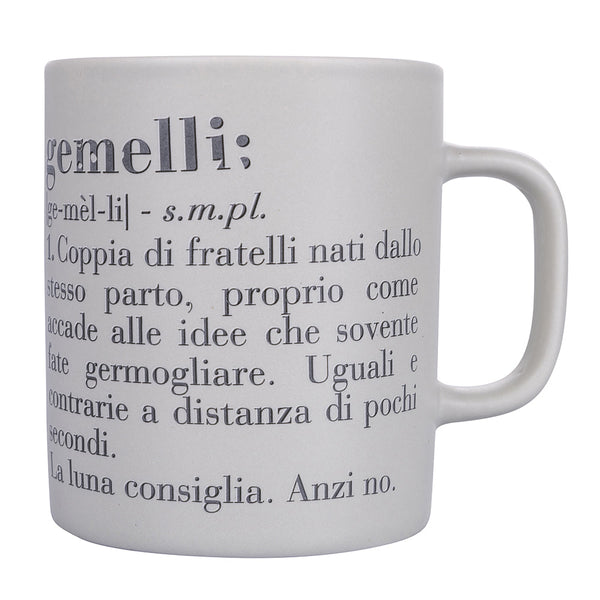 online Tazza Zodiaco "gemelli" Ø8x10 cm in Bone China VdE Tivoli 1996 Bianco