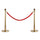 2 Colonnine Separacode Oro con Corda Rossa in Acciaio Inox Ø32x95 cm