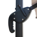 Ombrellone Lampara da Giardino 3x3 m in Alluminio e Poliestere Tortora Struttura Nero Deluxe      
