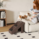 Scaletta per Cani e Gatti 53x30,5x36,5 cm con 3 Scalini Antiscivolo in PP e EVA Marrone      