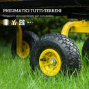 Carrello da Giardino 94x48.5x100 cm con Capacità 150 kg e Maniglia Rivestita in Acciaio Giallo e Nero      