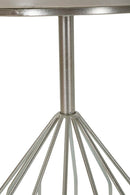 Tavolinetto Cup Ø37,5x58 cm in Ferro e Marmo Argento      