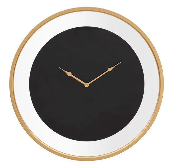 Orologio da Muro Fashion Ø60x5 cm in Ferro e Vetro Oro e Nero acquista
