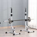 Set 2 Supporti per Bilanciere con 3 Ganci Altezza Regolabile e Portata 200kg in Acciaio    
