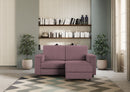 Divano 2 Posti con Pouf 168x145x85 cm Marrak in Tessuto Prugna