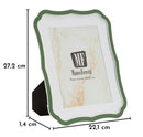 Cornice Margot Verde 22,1x1,4x27,2 cm in Zinco e Vetro Verde e Argento      