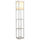 Lampada da Terra con Attacco E27 26x26x160 cm con 3 Mensole e Interruttore a Pedale in MDF e Tessuto Bianco