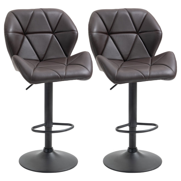 acquista Set 2 Sgabelli da Bar 51,5x57,5x93-114,5 cm in Similpelle Marrone