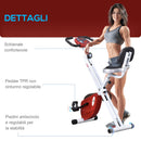 Cyclette Magnetica Pieghevole 43x97x109 cm con Display LCD Rossa