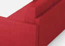 Divano Angolare 7 Posti 281x281x85 cm Karay in Tessuto Rosso