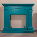 Cornice da Pavimento per Inserto Camino Elettrico 113,7x102,2x28,2 cm in MDF Sined Cetona Turchese