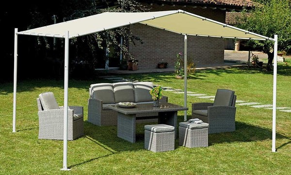 acquista Gazebo da Giardino in Ferro 3,5X4m Vorghini Milano Bianco e Ecrù