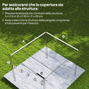 Telo per Pergola 250x255 cm con 10 Fori di Drenaggio in Poliestere Marrone Chiaro      