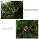 Albero di Natale Artificiale 150 cm 229 Rami con 35 Pigne 