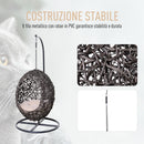 Cuccia Amaca in PVC Effetto Rattan per Gatti Ø60x120 cm con Cuscino  Caffè