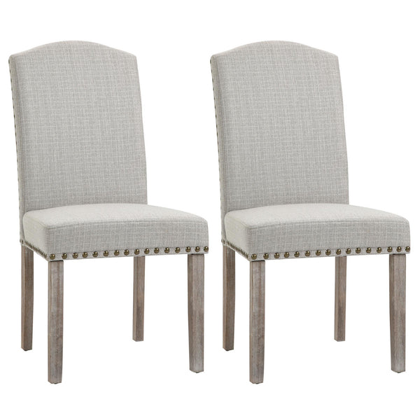 prezzo Set 2 Sedie Imbottite 51x64x99,5 cm in Tessuto Grigio chiaro