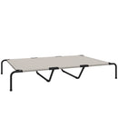 Lettino Brandina per Cani Grandi 152x94x23 cm Rialzato da Esterno in Acciaio e Rete Traspirante Beige      