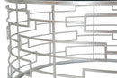 Puff Ice Ø91,5x47 cm in Ferro e MDF e Spugna e Poliestere Argento e Nero