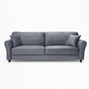 Divano 3 Posti 212x75x87cm con Rivestimento in Velluto Premium Grigio      