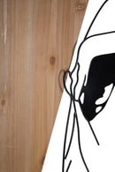Pannello da Muro Strip Ferro e Wood 50x2x90 cm in Ferro e MDF Nero e Marrone      