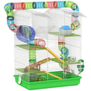 Gabbia per Criceti a 5 Piani 47x30x59 cm con Tubi Ruota Casetta e Accessori Verde      