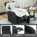 Poltrona Relax Reclinabile Manualmente 69x88x101 cm in Tessuto Effetto Lino Nero  