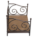 Lettino Cuccia per Cani e Gatti Struttura in Metallo con Cuscino Marrone 65x42x42 cm 