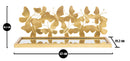 Comodino Mensola Butterflies Coppia 43x19,2x16,5 cm in Ferro e MDF e Specchio Oro      
