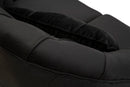 Divanetto Budapest Nero con Cuscini 130x83x91 cm in Compensato e Spugna e Ferro e Poliestere Nero      