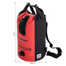 Sacca Impermeabile 20L in PVC con Custodia per Cellulare Nero e Rosso Ø25x61 cm 