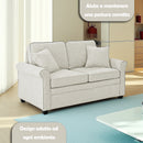 Divano Letto a 2 Posti 142,5x77x86 cm Cuscino Memory Ergonomico con Apertura Facile Beige