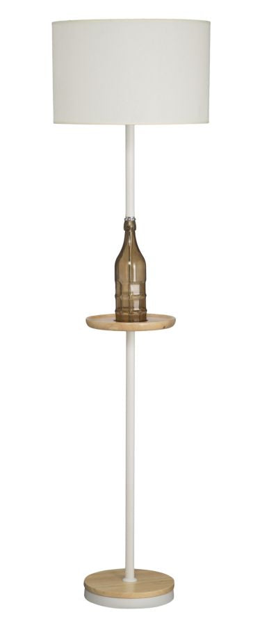 prezzo Lampada da Terra Bouteille Ø42x158 cm Vetro e in Ferro Tessuto e Legno Bianco e Marrone
