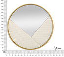 Specchio da Muro Sharon 80x3x80 cm in Ferro e MDF e Specchio Bianco e Oro      
