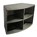 Vasca Idromassaggio Piscina Spa Ottavia Completa Set 5 Mobili 305x249x70 cm in PVC e Rattan Grigio e Marrone