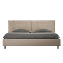 Letto Matrimoniale Imbottito in Similpelle Annalisa Large Tortora Varie Misure