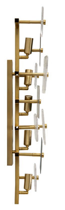 Lampada da Muro Glassy 24x13x76 cm in Vetro e Ferro Oro e Naturale      