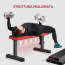 Panca Piana per Pesi e Addominali Capacità 300kg 106x26x48 cm Nero  