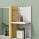 Specchio da Bagno 45x15x58,5cm con Ripiani e Mensole in MDF Bianco  