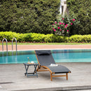 Lettino Prendisole da Giardino 180x56x72 cm in Legno e Texteline Nero