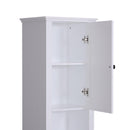 Mobile a Colonna da Bagno Salvaspazio 6 Ripiani Legno Bianco 40x30x170 cm 