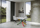 Tavolo Allungabile 120/380x90 cm Volantis Bianco Frassino Gambe Multicolore 4/B      