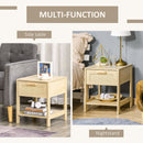 Comodino 1 Cassetto 1 Ripiano 40x40x48 cm in MDF color Legno