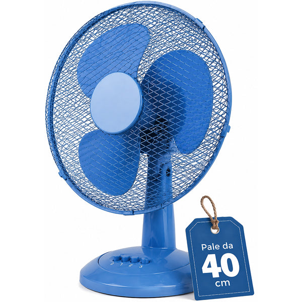 Ventilatore da Tavolo Autoportante Potenza 45W Ø40 cm 3 Velocità in Plastica Blu online