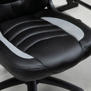 Sedia da Gaming Ergonomica 66,5x51x115-125 cm in Similpelle  Nera e Grigia