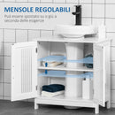 Mobile Sotto Lavabo Bagno 2 Ante 60x30x60 cm in MDF Bianco