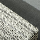 Set Salotto da Giardino Divano + 2 Poltrone + Tavolino  in Rattan PE Grigio