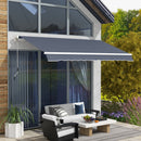 Tenda da Sole per Esterno 360x250 cm a Bracci Avvolgibile con Apertura a Manovella Grigio      